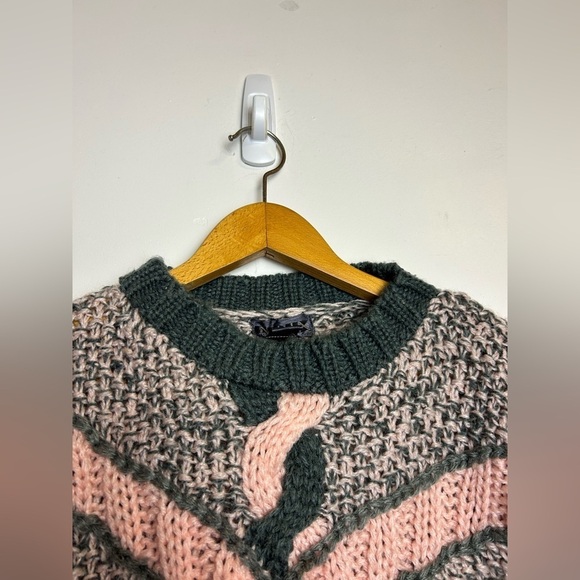 Index VTG 3D Pullover Sweater M Cable Chunky Knit Pink Multicolor OversizeBarbie - Picture 9 of 12